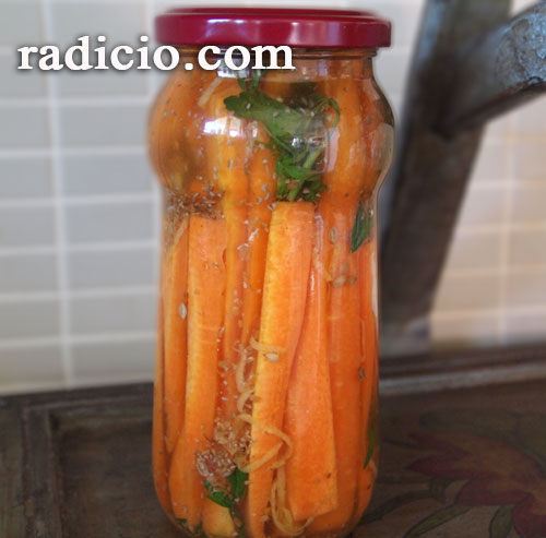Carrots pickled with coriander